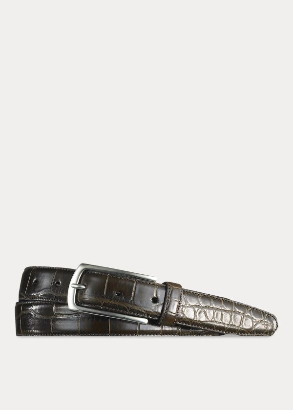 Men's Ralph Lauren Alligator Sterling-Buckle Belt | 896214VPM